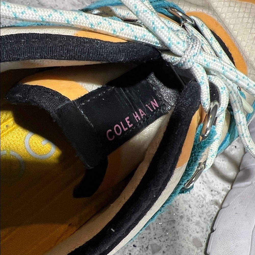 Cole Haan ZERØGRAND Flex Teal and Orange Sneakers Size 6.5 - Picture 2 of 9